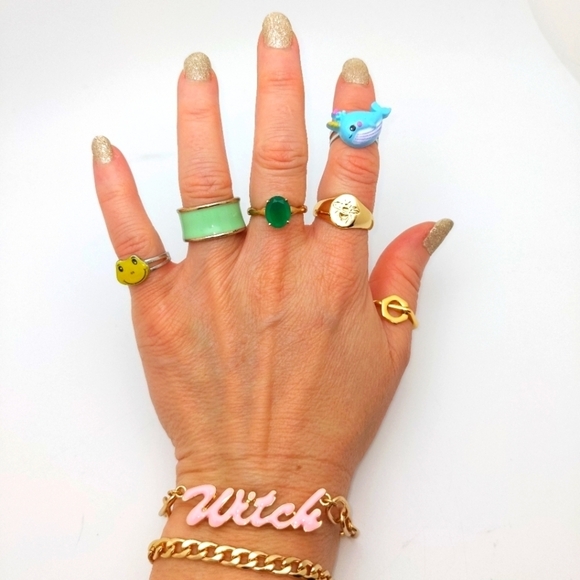 Y2K Adjustable Smiley Frog Pinky Ring - Picture 4 of 10